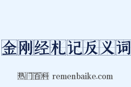 金刚经札记反义词是什么意思的图片